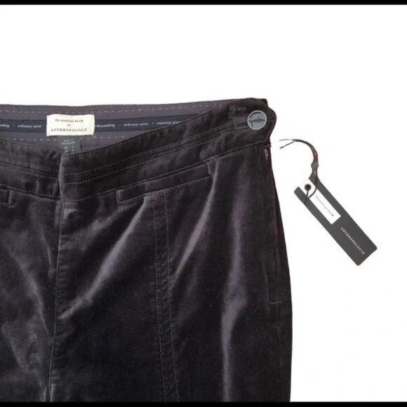 ✨NWT Anthropologie Black Velvet Slim Trousers | Size 4 | Office Chic✨ - Picture 5 of 7